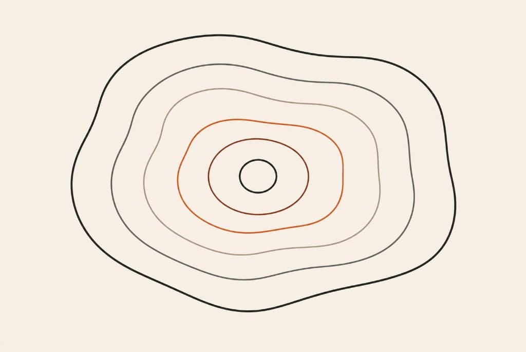 Abstract nested rings suggesting layers of self-awareness